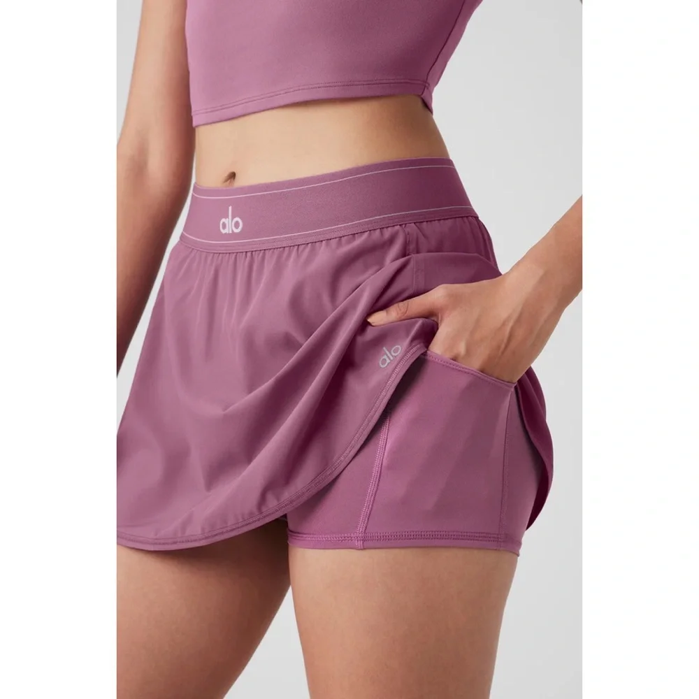 Alo Yoga Match Point Tennis Skirt Soft Mulberry M